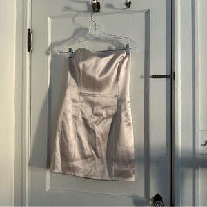 Aritzia ten by Babaton Strapless Dazzle Satin Mini Dress in Denude size 6